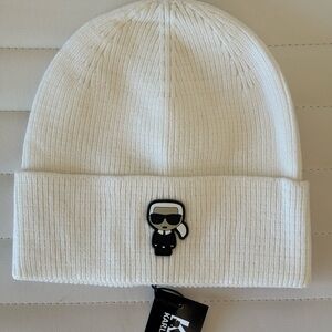 Karl Lagerfeld Off White Beanie
